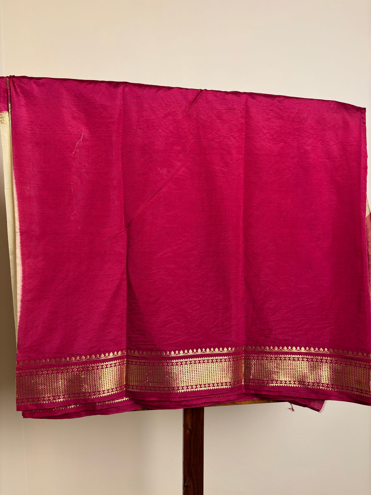 Semi Silk - Burgandy & Cream