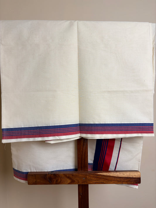 Set Saree - Red & Blue