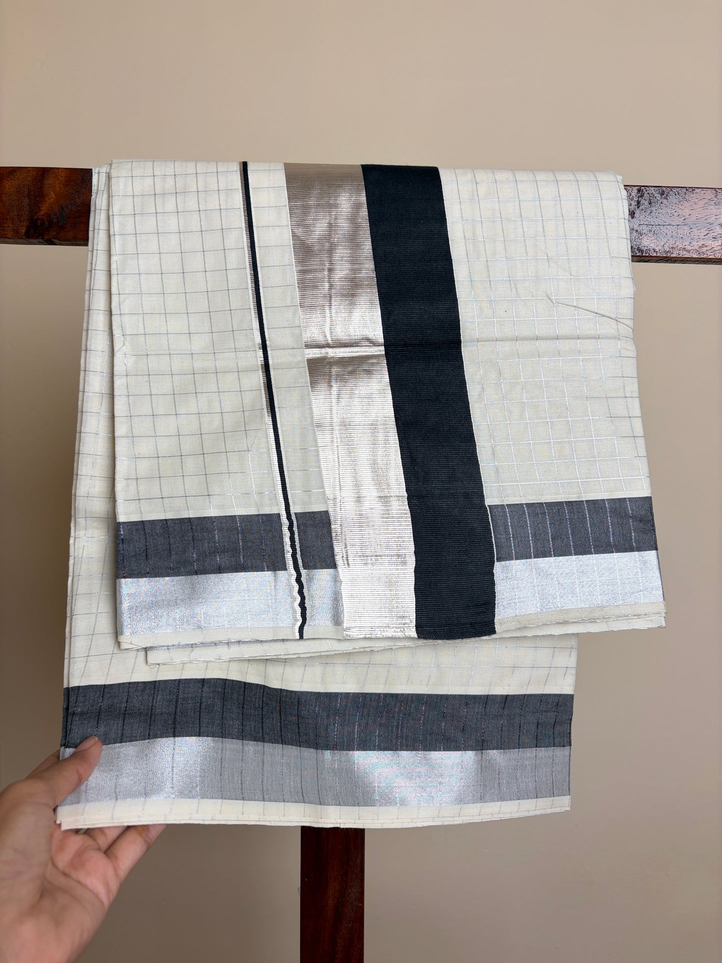 Set Saree - Black & Silver