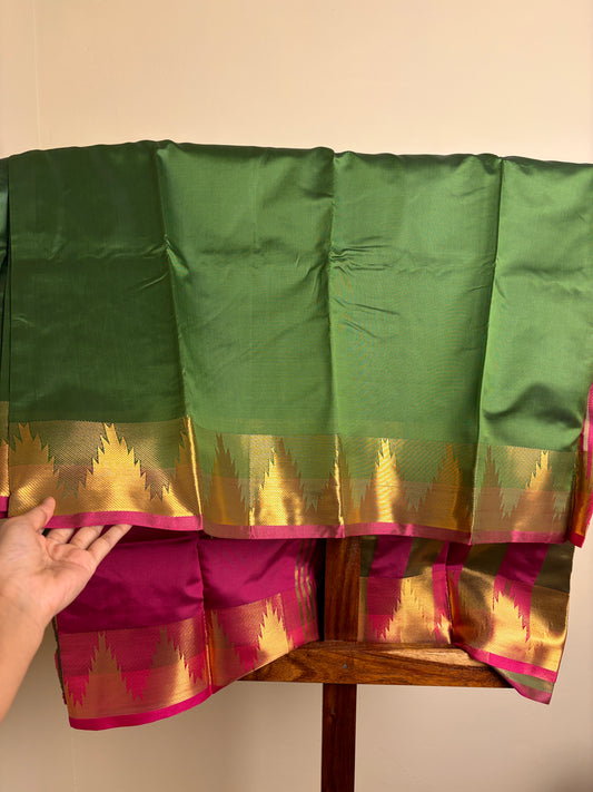 Semi Silk - Green & Magenta