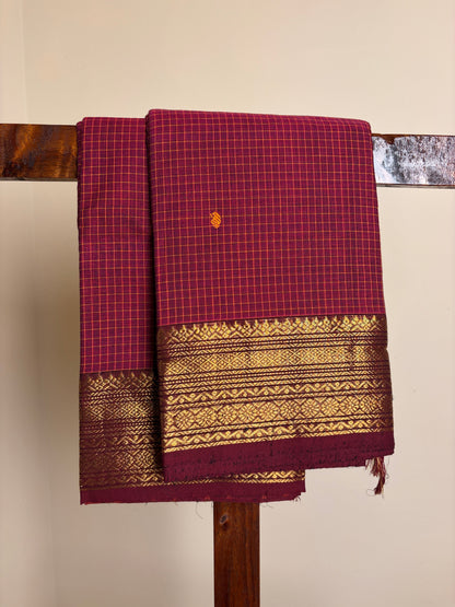 Kanchi - Deep Mauve Checks