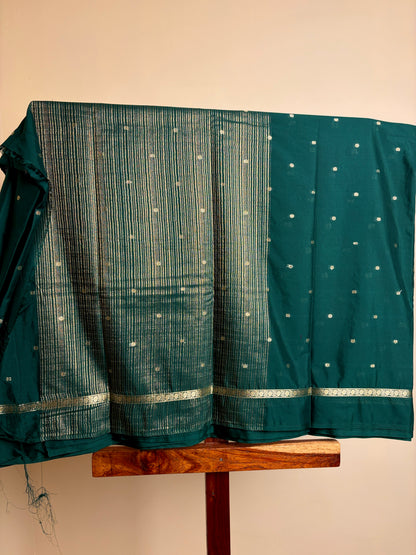 Mysore Crape Silk - Bottle Green