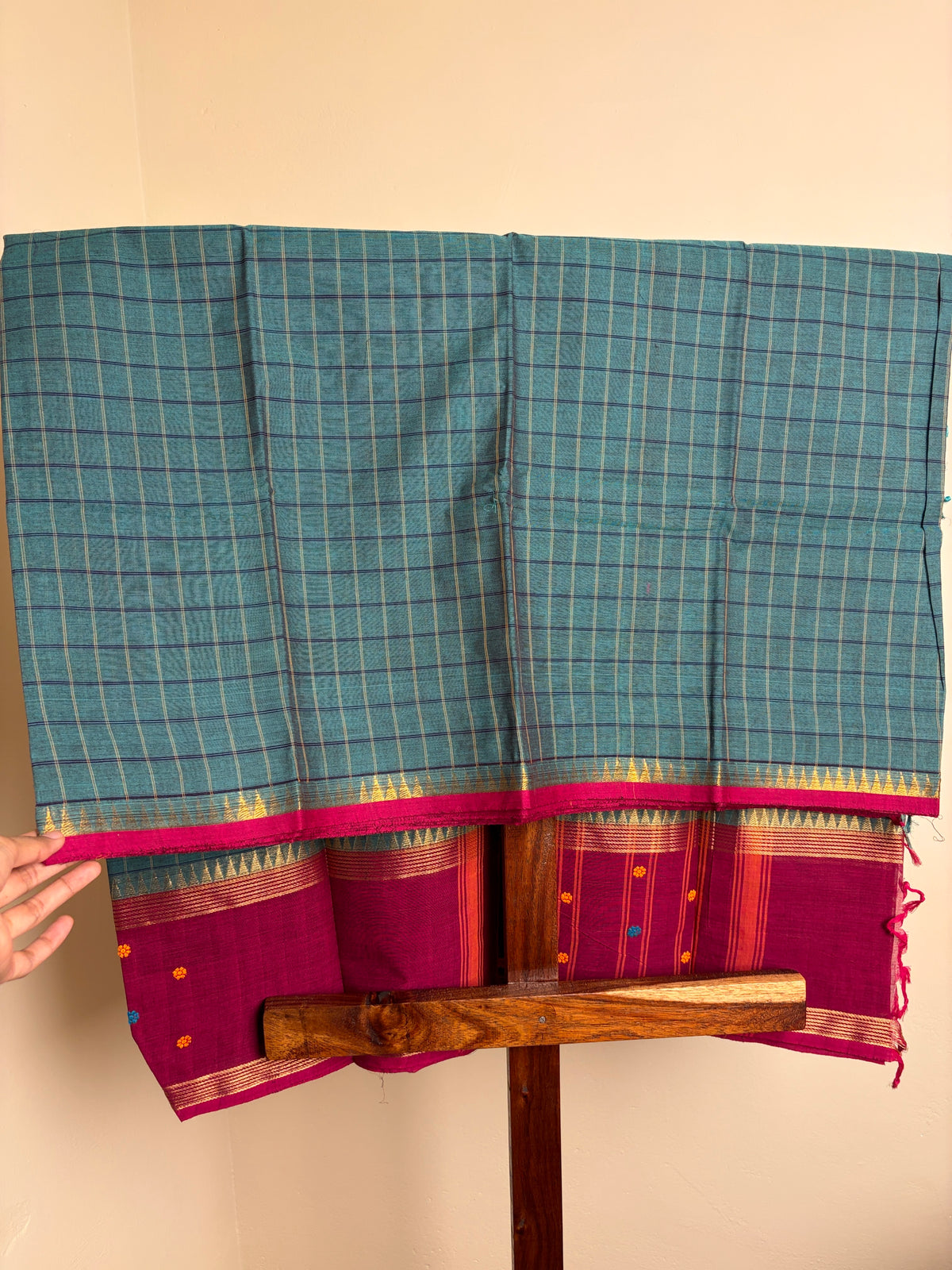 Premium Vintage Kanchi - Teal Green & Magenta dual tone