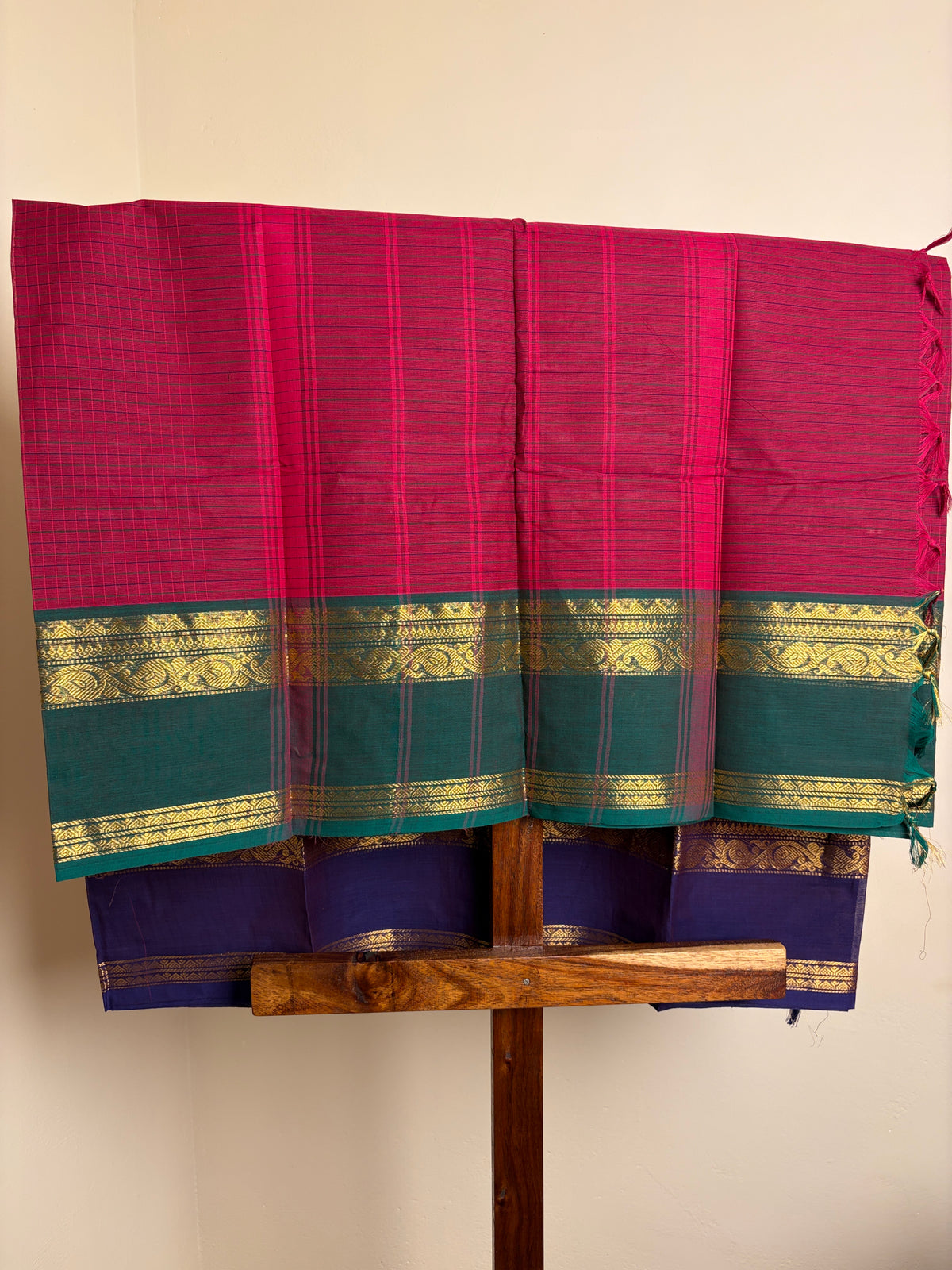 Premium Kanchi - Magenta Checks
