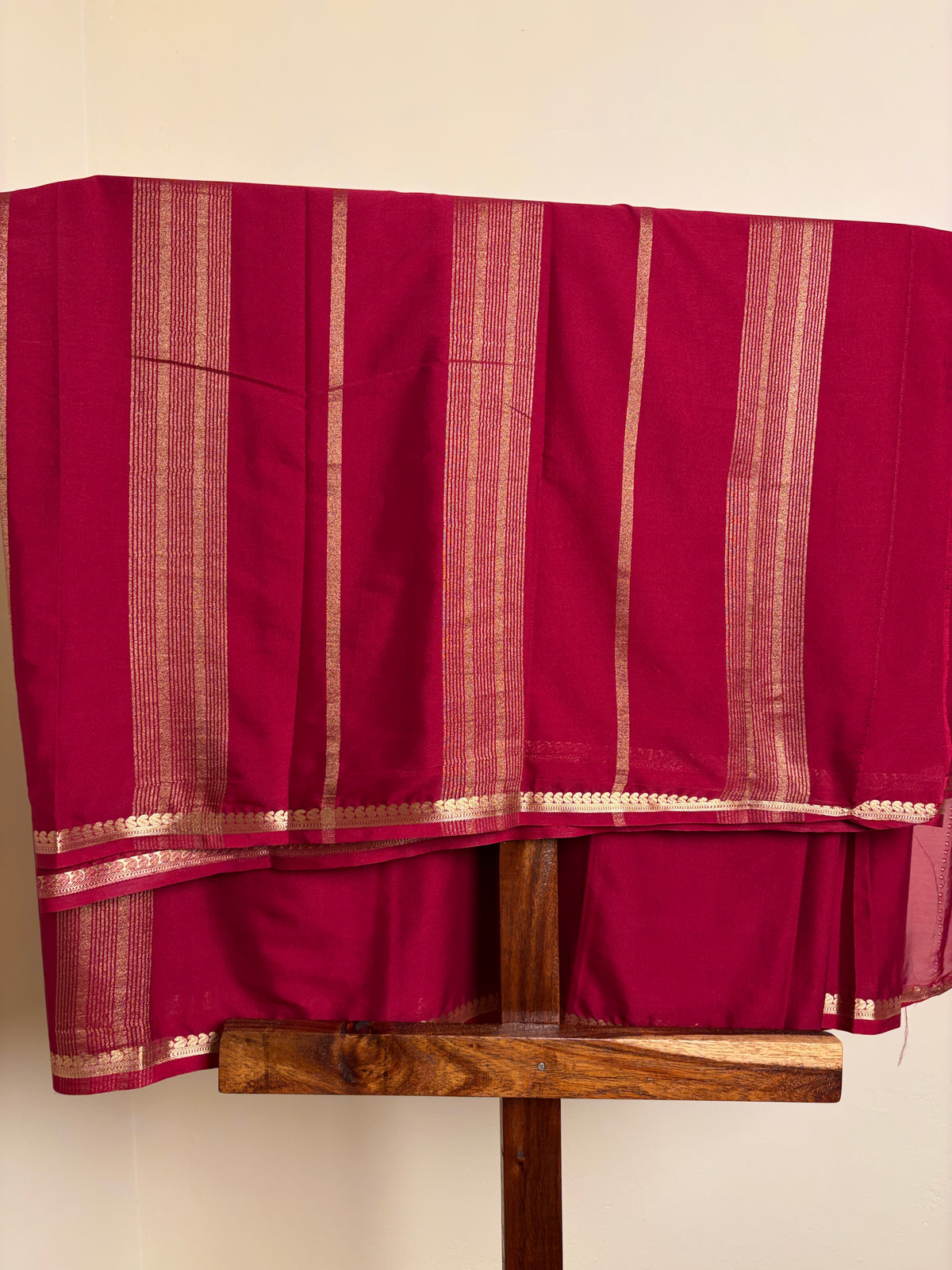 Premium Crape Silk - Deep Crimson Red