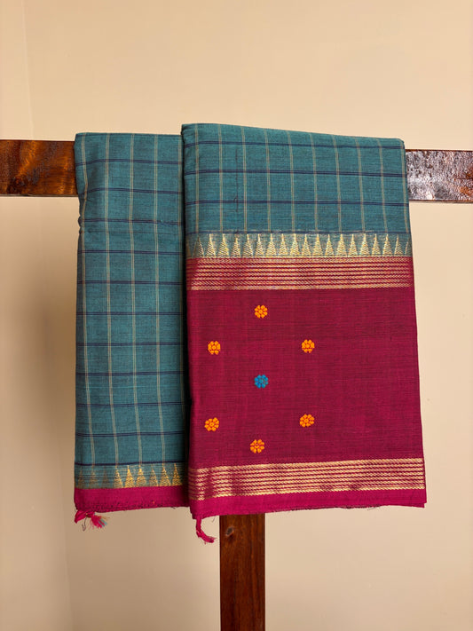 Premium Vintage Kanchi - Teal Green & Magenta dual tone