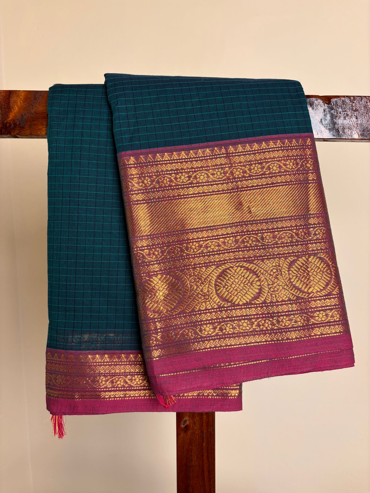Premium Kanchi - Emerald green & Pink
