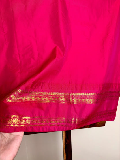 Premium Semi Silk - Mango yellow & Rani pink