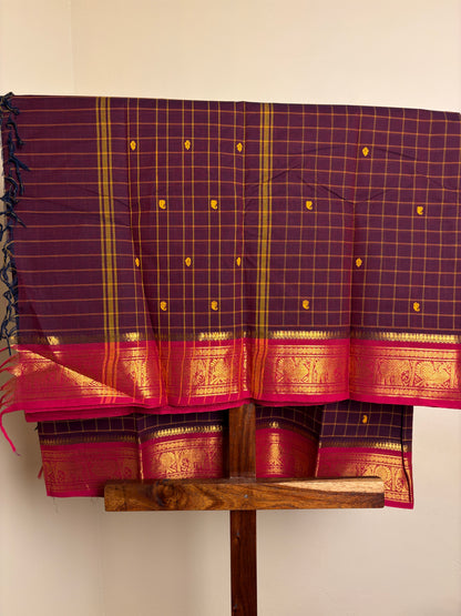 Kanchi - Deep Burgandy Checks