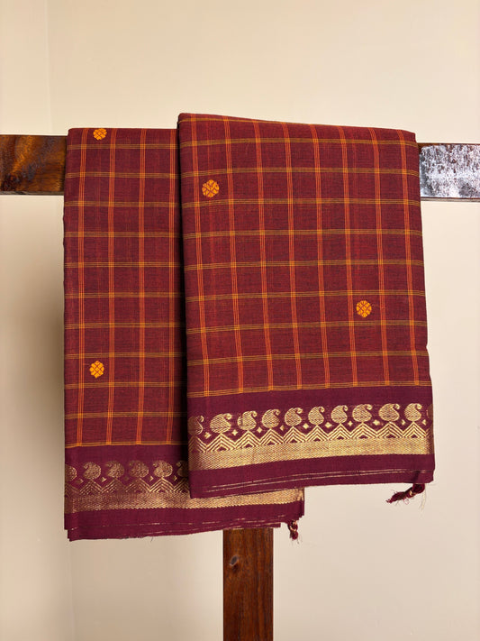 Premium Vintage Kanchi - Brown checks