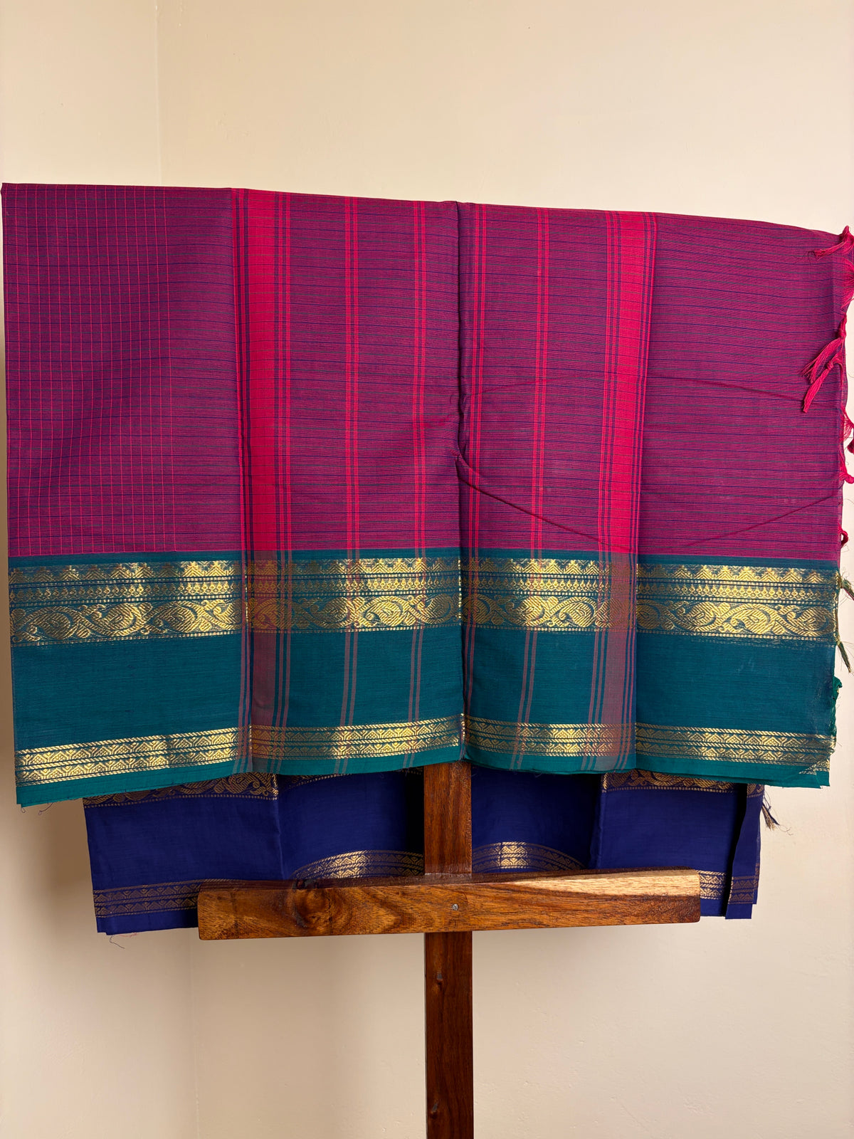 Premium Kanchi - Purple checks