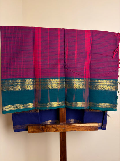 Premium Kanchi - Purple checks