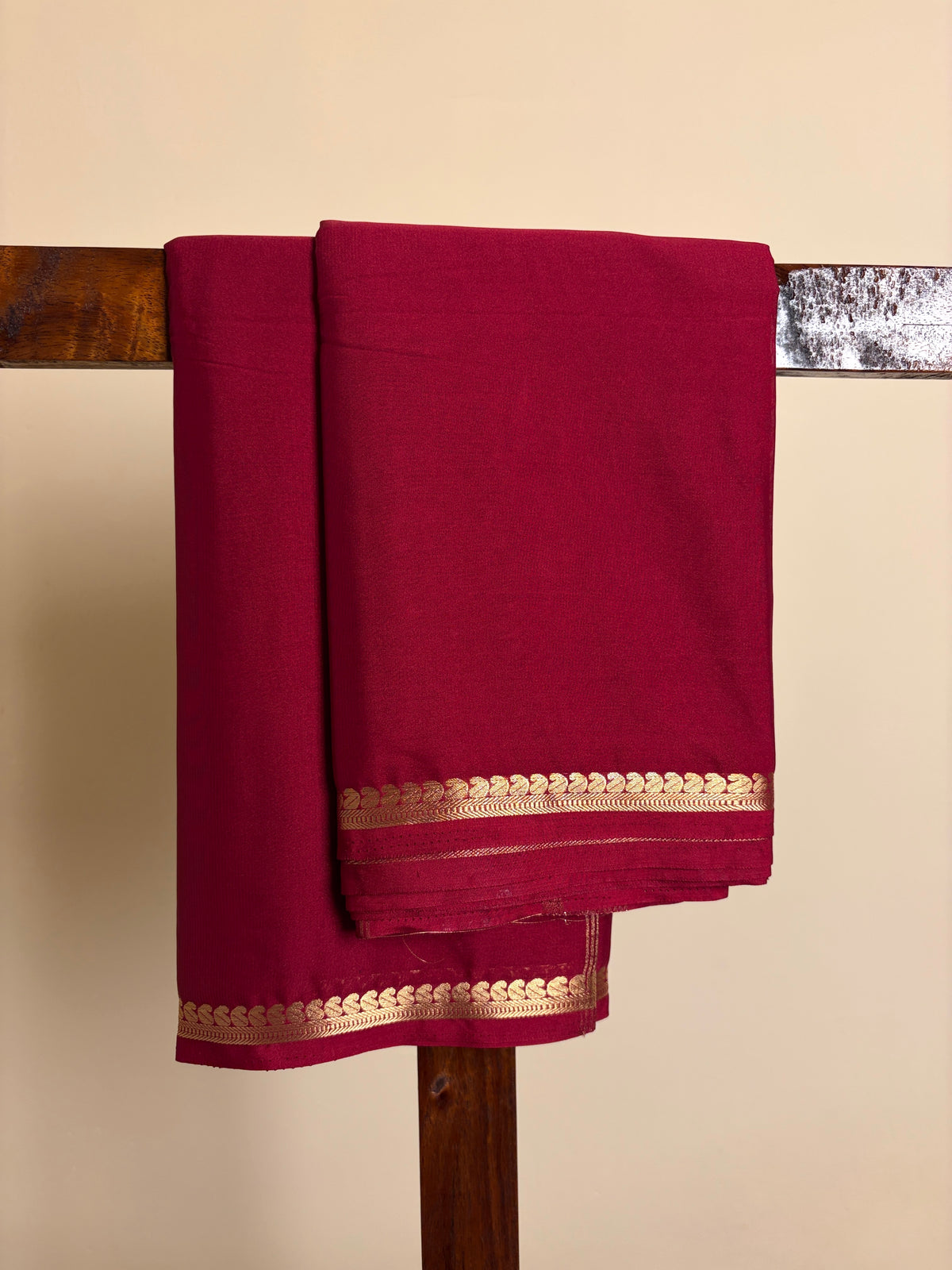Premium Crape Silk - Deep Crimson Red