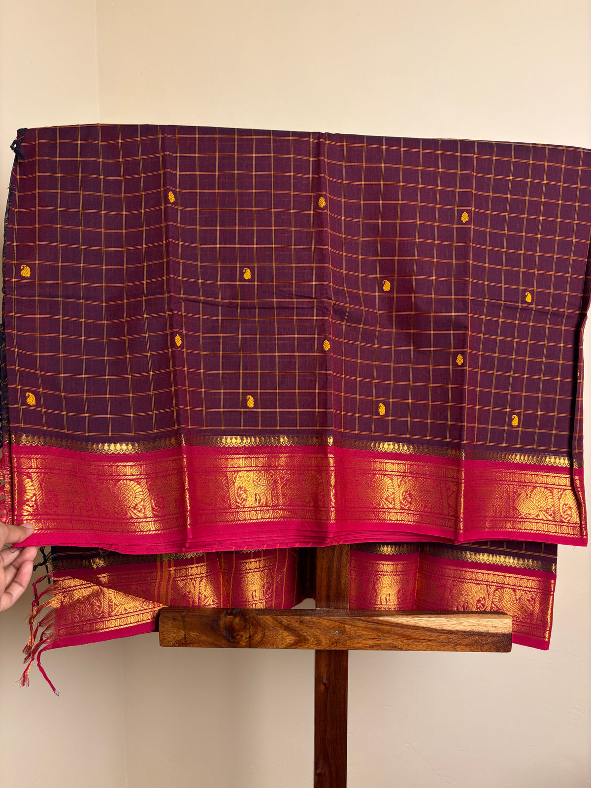 Kanchi - Deep Burgandy Checks
