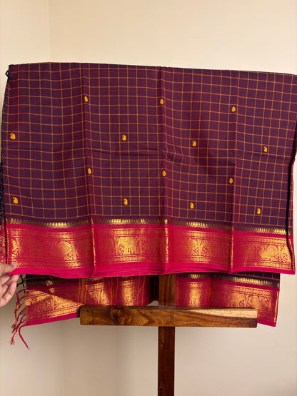 Kanchi - Deep Burgandy Checks