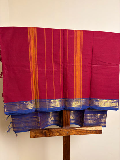 Kanchi - Deep Crimson & Blue