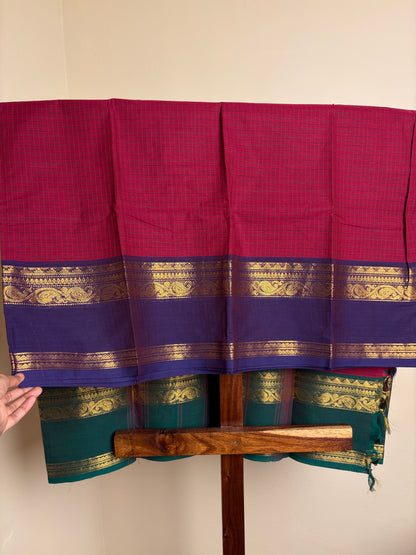 Premium Kanchi - Magenta Checks