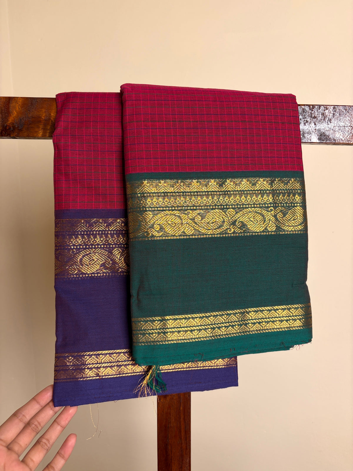 Premium Kanchi - Magenta Checks