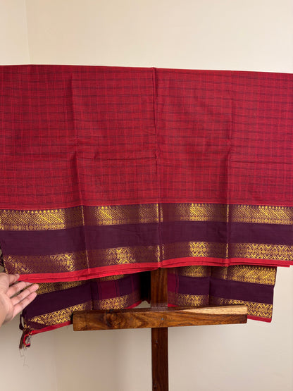 Kanchi - Deep Raspberry Checks