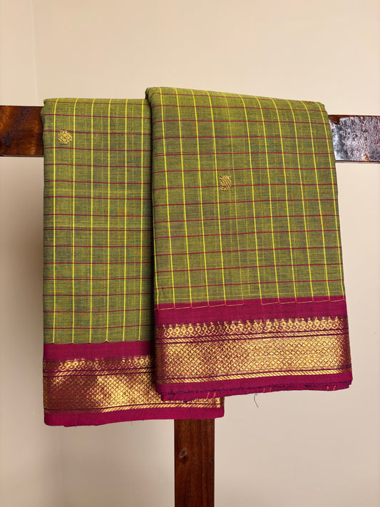Kanchi - Parrot Green Checks