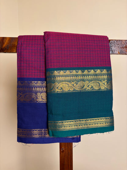 Premium Kanchi - Purple checks