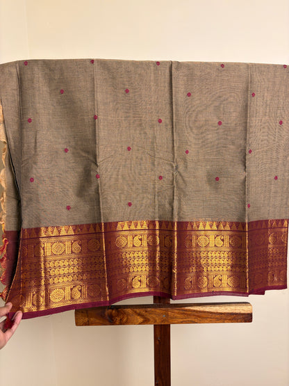 Kanchi - Grey & Maroon