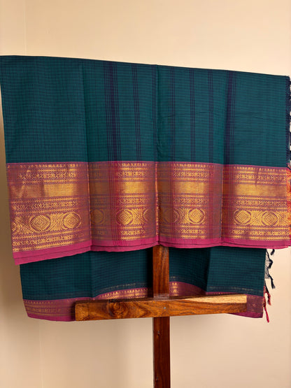 Premium Kanchi - Emerald green & Pink