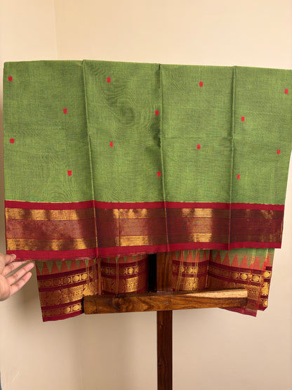 Kanchi - Olive Green & Maroon