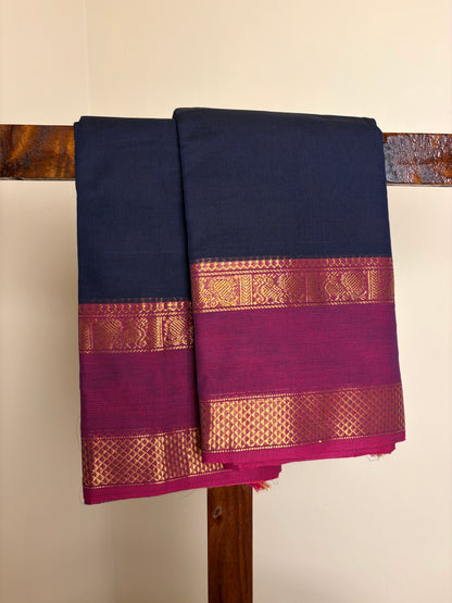 Kanchi - Navy blue & Magenta