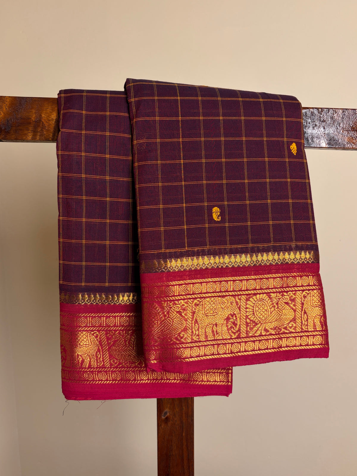 Kanchi - Deep Burgandy Checks
