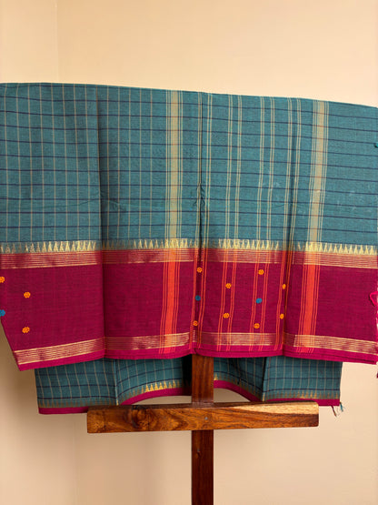 Premium Vintage Kanchi - Teal Green & Magenta dual tone