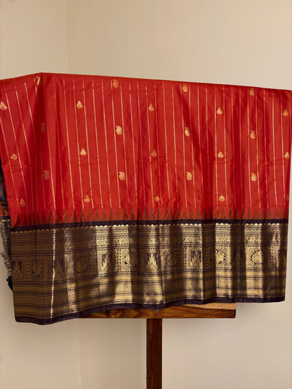 Premium Semi Silk- Orange dual tone