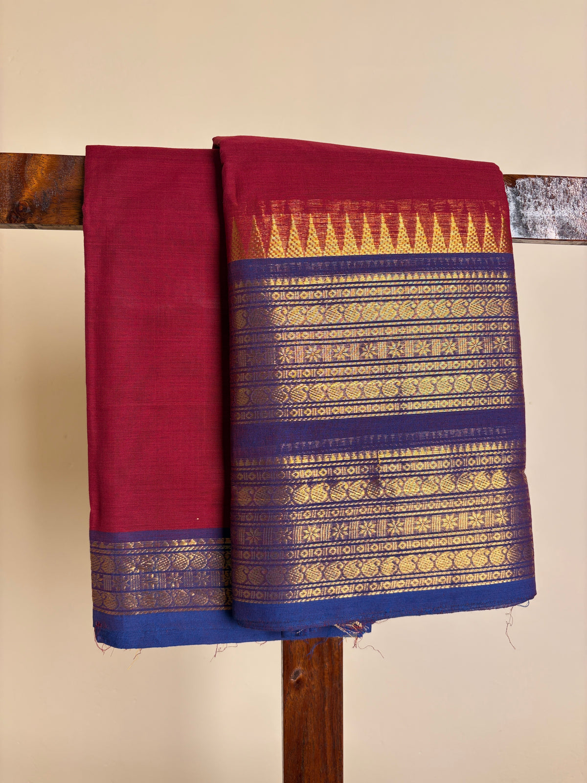 Premium Kanchi - Crimson Red & Blue