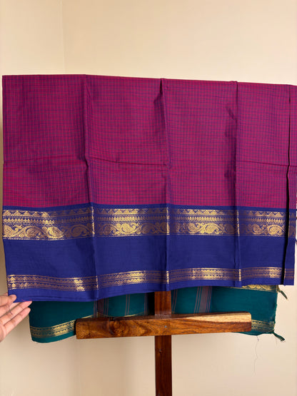 Premium Kanchi - Purple checks