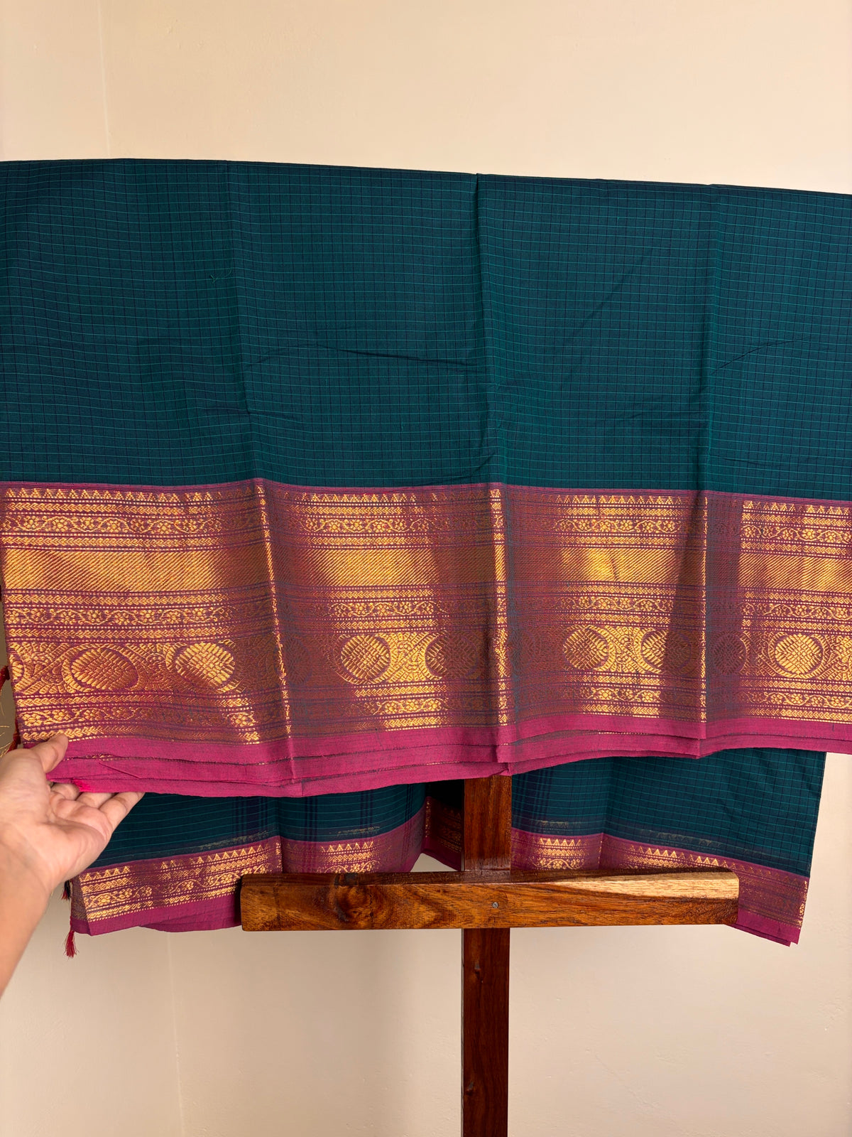Premium Kanchi - Emerald green & Pink