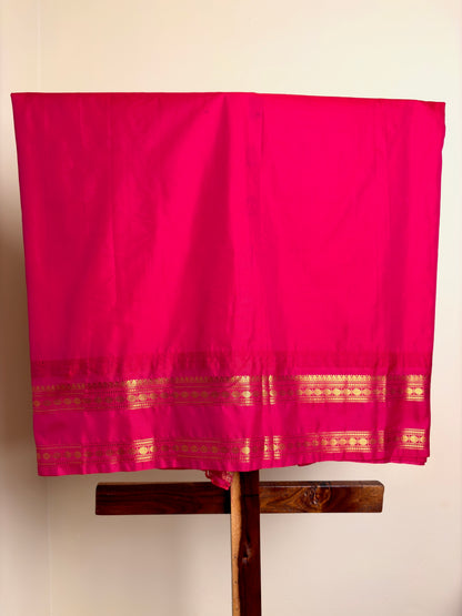 Premium Semi Silk - Mango yellow & Rani pink