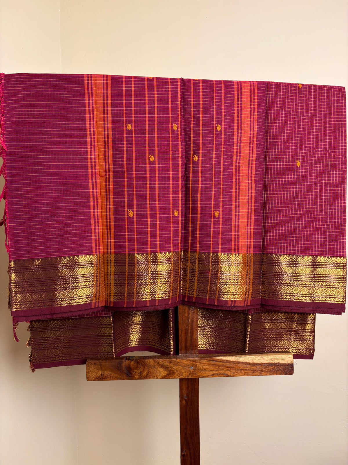 Kanchi - Deep Mauve Checks