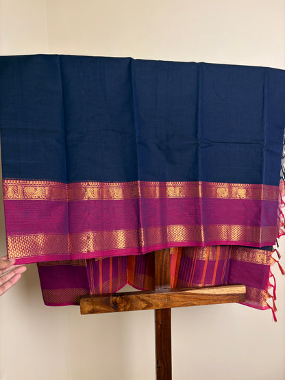 Kanchi - Navy blue & Magenta