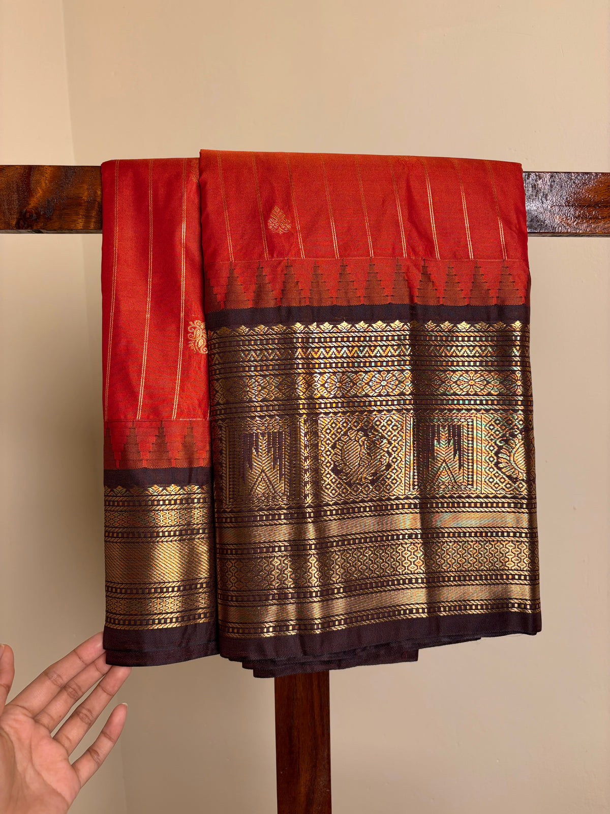 Premium Semi Silk- Orange dual tone
