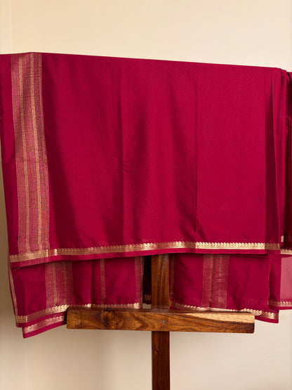 Premium Crape Silk - Deep Crimson Red