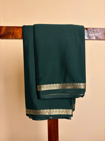 Premium Crape Silk - Deep Bottle Green