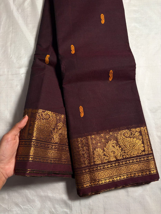 Kanchi - Chocolate Brown & Green dual tone