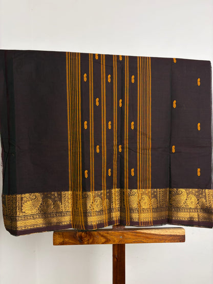 Kanchi - Chocolate Brown & Green dual tone
