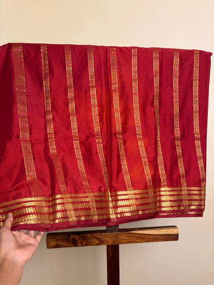 Premium Crape Silk - Mango Yellow & Maroon
