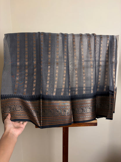 Banarasi Tissue - Beige & Black
