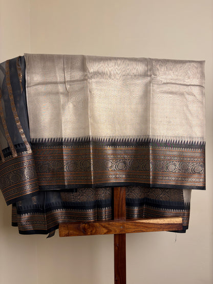 Banarasi Tissue - Beige & Black