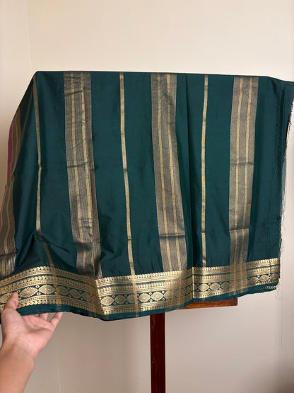 Premium Crape Silk - Purple & Bottle Green