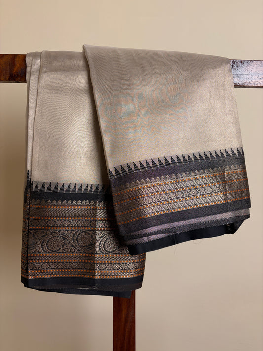 Banarasi Tissue - Beige & Black