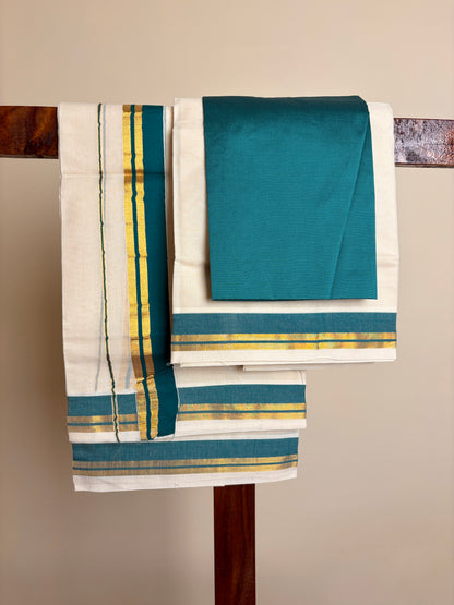 Set Mundu - Peacock Green