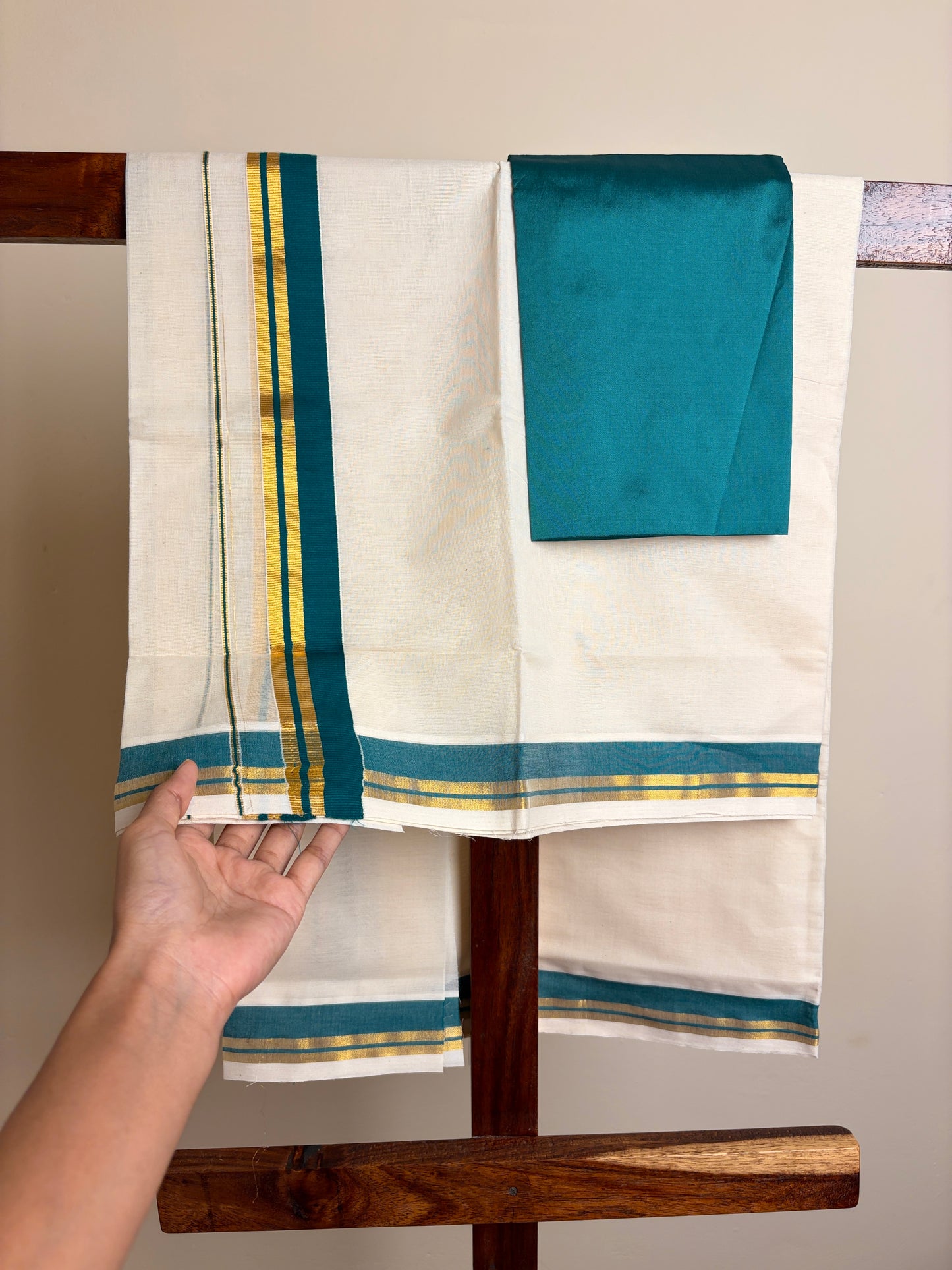 Set Mundu - Peacock Green